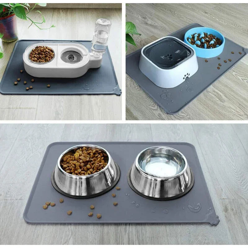 Silicone Pet Bowl Mat Non-Slip Waterproof Feeding Pad