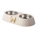 Bow-tie Double Pet Bowl  Food & Water Feeding Station