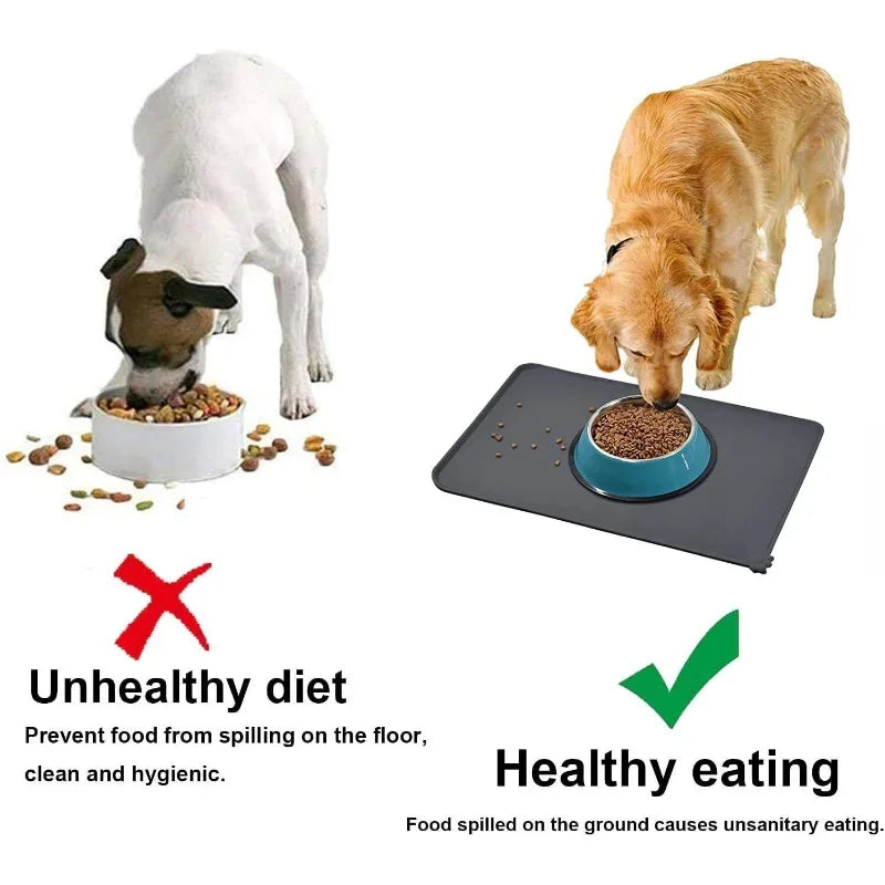 Silicone Pet Bowl Mat Non-Slip Waterproof Feeding Pad