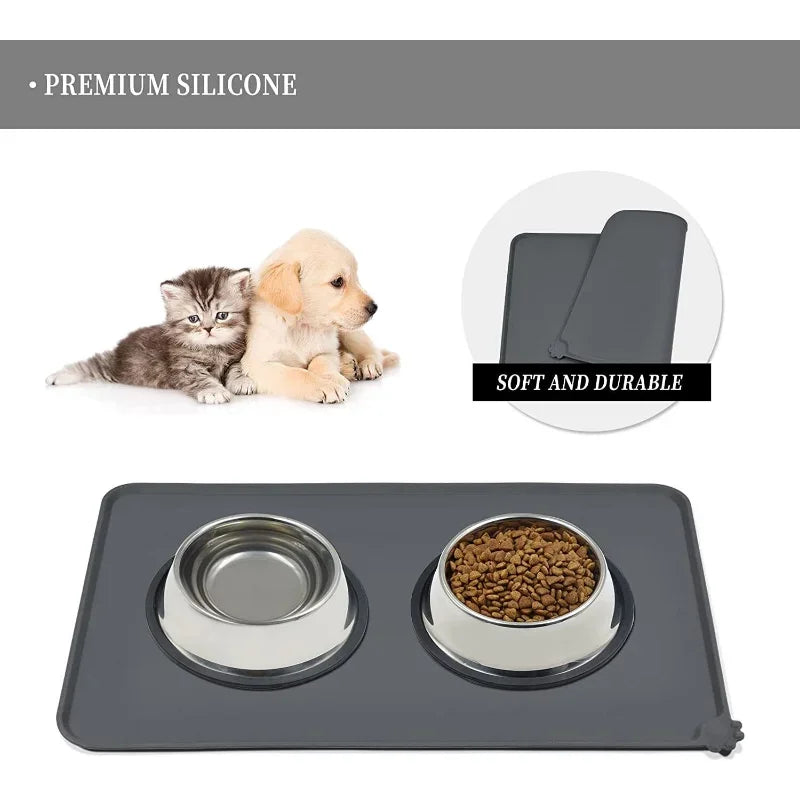 Silicone Pet Bowl Mat Non-Slip Waterproof Feeding Pad