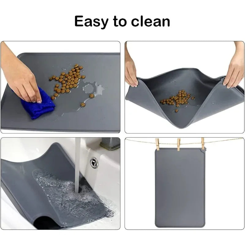 Silicone Pet Bowl Mat Non-Slip Waterproof Feeding Pad