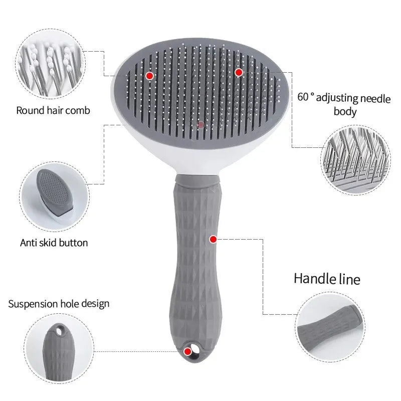 2-in-1 Pet Hairbrush & Deshedding Comb