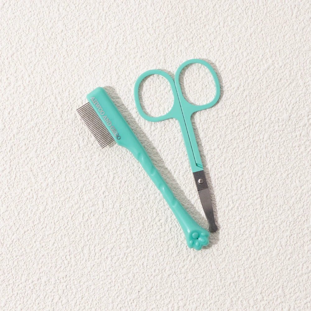 Pet Facial Cleaning Comb Set Tear Stain & Grooming Kit